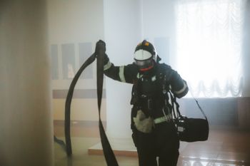 В институте отработали действия при пожаре