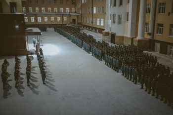 В институте состоялось еженедельное построение личного состава