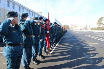 Участие личного состава Уральского института ГПС МЧС России в гарнизонной тренировке военного парада