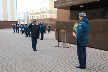 В вузе состоялось торжественное построение по случаю 100-летия общества «Динамо» 