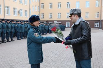 В вузе состоялось торжественное построение по случаю 100-летия общества «Динамо» 