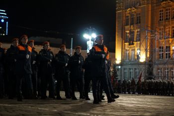 Личный состав института принял участие в первой ночной тренировке парада Победы