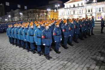 Строевой смотр парадных расчётов Уральского института ГПС МЧС России