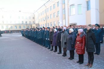 Торжественное построение в честь празднования 370-й годовщины со дня образования пожарной охраны России