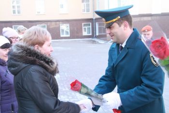 Торжественное построение в честь празднования 370-й годовщины со дня образования пожарной охраны России