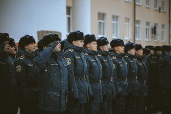 В  институте состоялось еженедельное построение личного состава