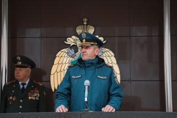 Торжественное построение в Уральском институте ГПС МЧС России
