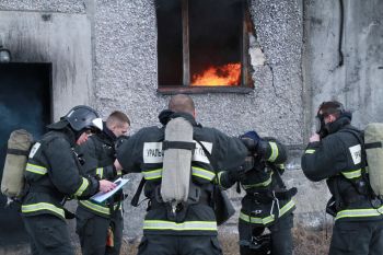 В институте прошли пожарно-тактические учения 