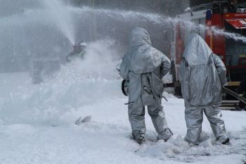 В институте прошли пожарно-тактические учения 