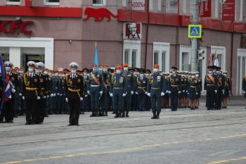 Личный состав института принял участие в генеральной репетиции парада Победы