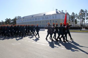 Парадные расчеты вуза приняли участие в первой гарнизонной тренировке Парада Победы 